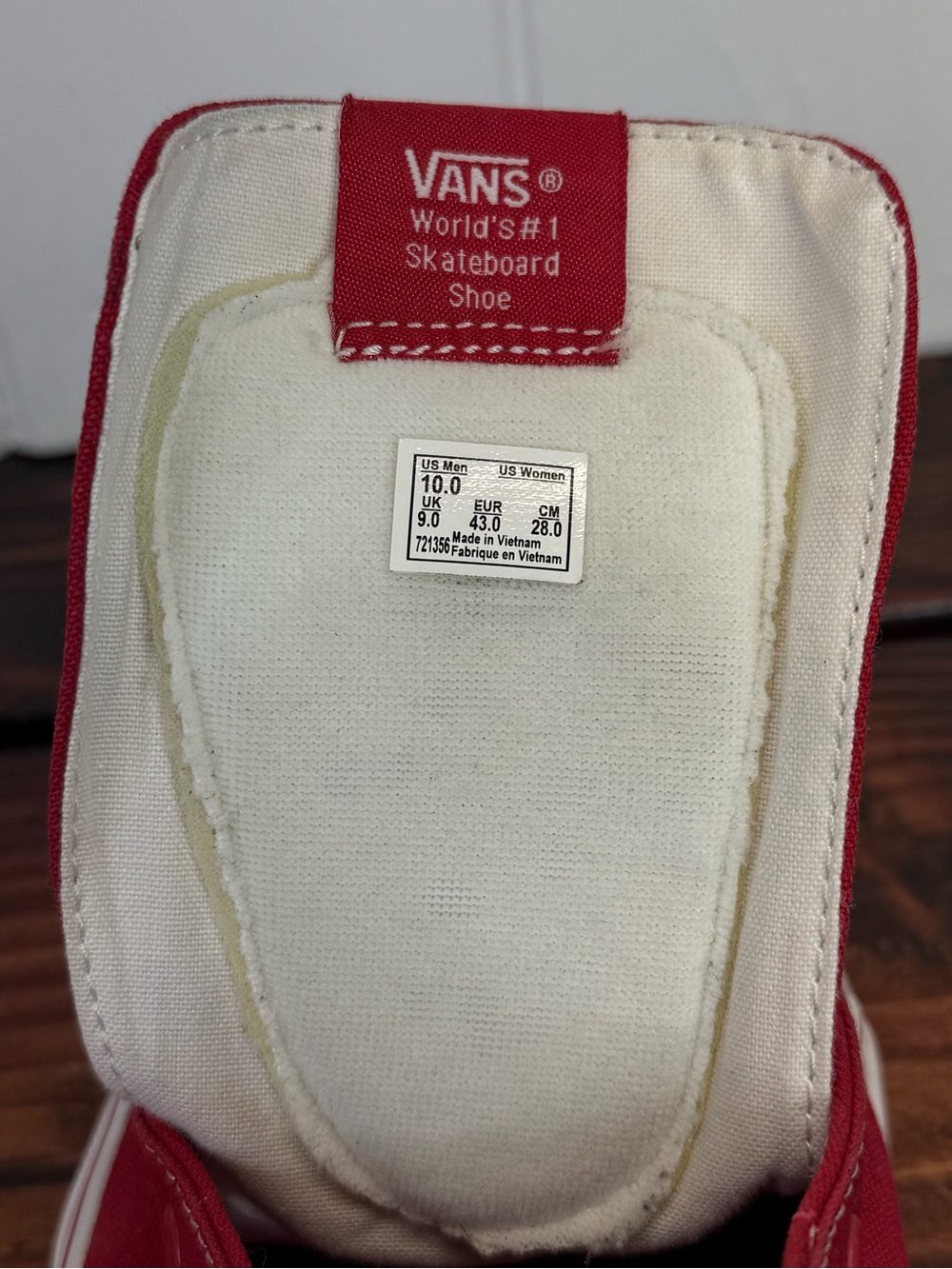 Vans Sk8-Hi Red/True White High-Top Skate Shoes – Men’s 10 - Picture 7 of 8
